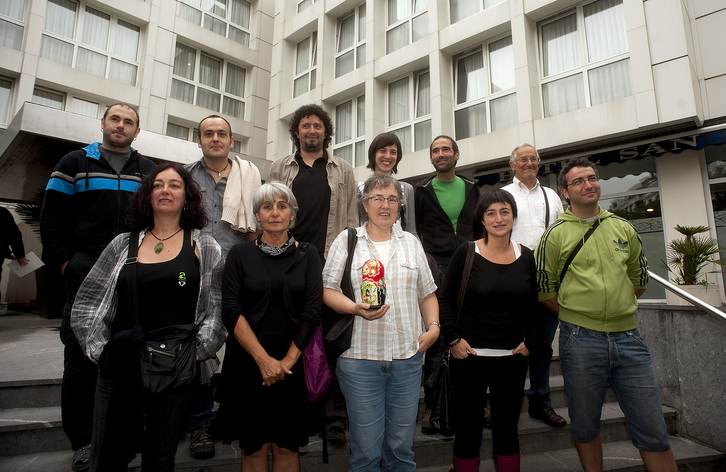 Comparecencia de los encausados en el proceso contra D3M y Askatasuna tras conocer su absolución. (Juan Carlos RUIZ/ARGAZKI PRESS)