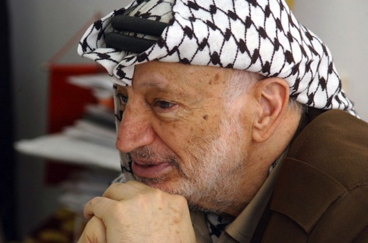 El emblemático líder de Al-Fatah, Yaser Arafat. (Hussein HUSSEIN/AFP PHOTO)