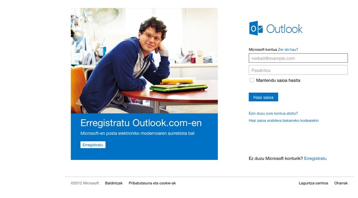 Dagoeneko erabilgarri dago Outlook.com posta zerbitzua. (NAIZ.INFO)