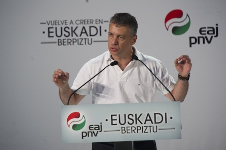 El presidente del EBB del PNV, Iñigo Urkullu, durante un acto de su partido. (Gorka RUBIO/ARGAZKI PRESS)