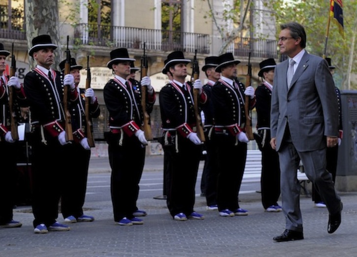 Artur Mas, president de la Generalitat, durante un acto institucional de la Diada. (Josep LAGO/AFP PHOTO)