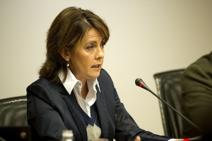 La presidenta del Gobierno de Nafarroa, Yolanda Barcina, durante una comparecencia. (Idoia ZABALETA/ARGAZKI PRESS)