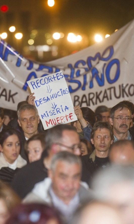 Imagen de la manifestación de Barakaldo en recuerdo de Amaia Egaña. (Luis JAUREGIALTZO/ARGAZKI PRESS)
