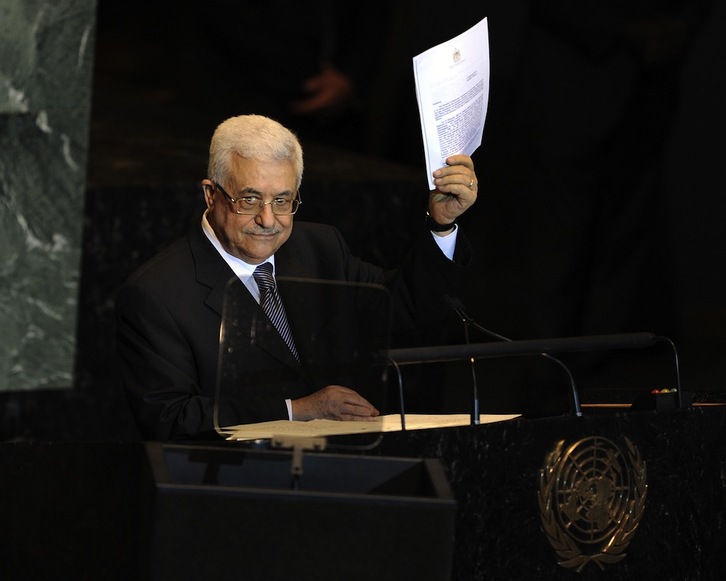 Mahmud Abbas durante su alocución en la ONU el año pasado. Timothy A. CLARY / AFP