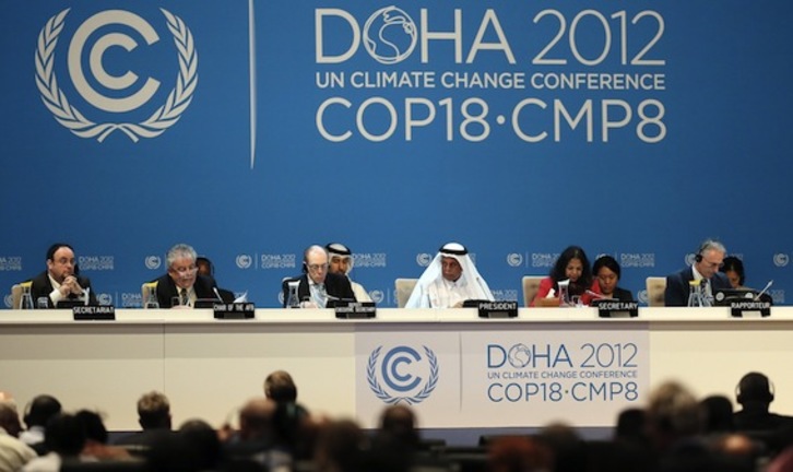Inauguración de la Conferencia de Naciones Unidas sobre el Cambio Climático en Doha. (Karim JAAFAR/APF PHOTO)
