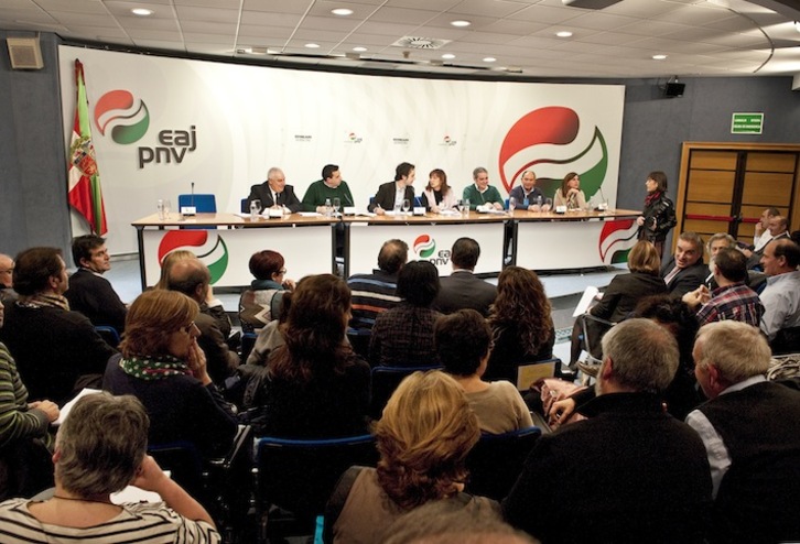 Asamblea del PNV celebrada esta tarde en Sabin Etxea. (Jon HERNAEZ/ARGAZKI PRESS)