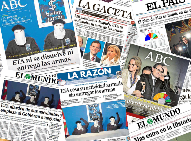 El abismo entre la prensa madrileña y la internacional ha saltado a la vista en conflictos políticos como el vasco y el catalán. (NAIZ.INFO)