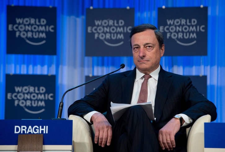 Mario Draghi, el pasado día 25 en el Foro de Davos. (Johannes EISELE/AFP) 
