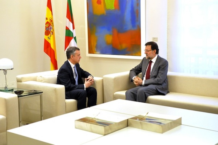 El lehendakari, Iñigo Urkullu, y Mariano Rajoy se han reunido por espacio de casi tres horas. (WEB DE LA MONCLOA)