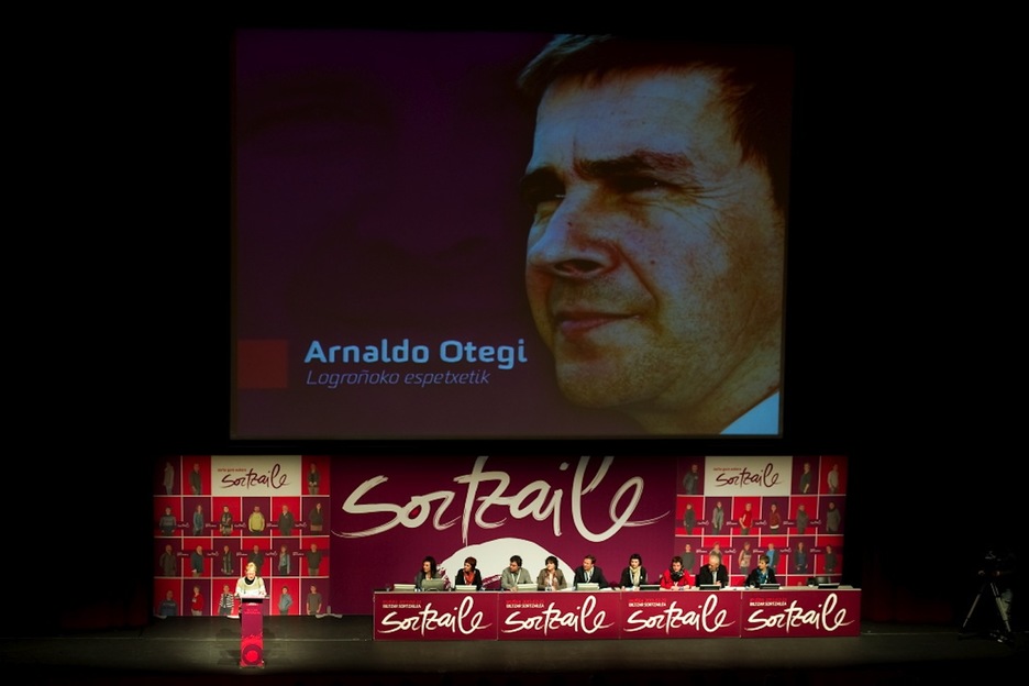 Arnaldo Otegi ha estado presente en el congreso a través de una misiva enviada desde la prisión de Logroño. (Idoia ZABALETA/ARGAZKI PRESS)