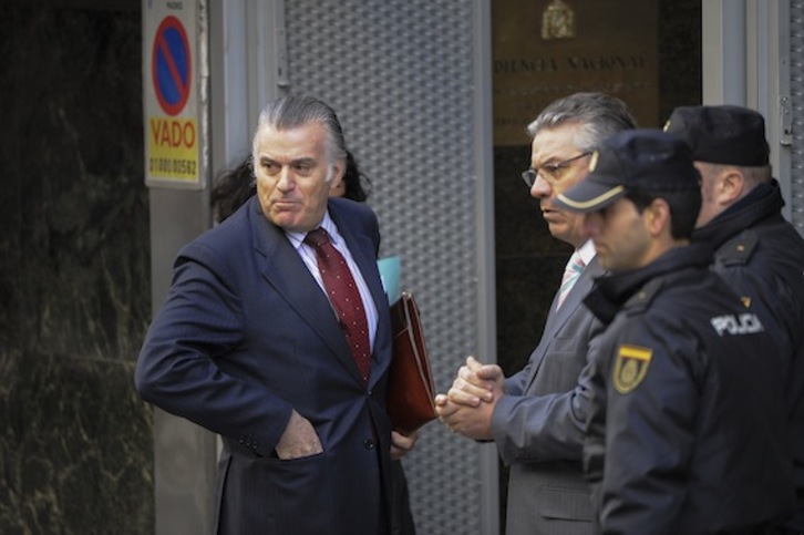 Luis Bárcenas ante la Audiencia Nacional, antes de ser enviado a prisión. (Pedro ARMESTRE/AFP)