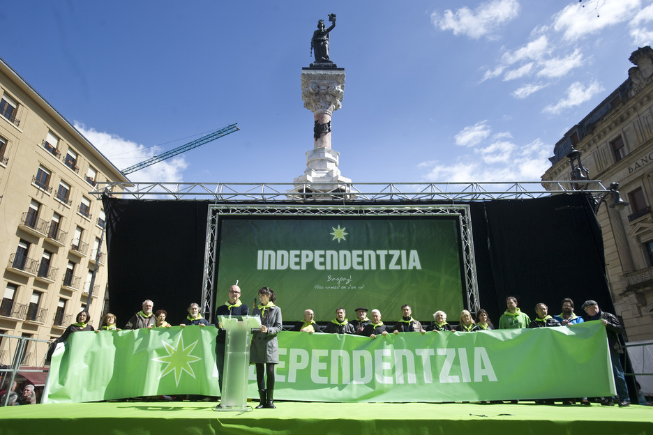Independentzia beharrezkoa dela aldarrikatu dute ekitaldi politikoan. (Iñigo URIZ / ARGAZKI PRESS)