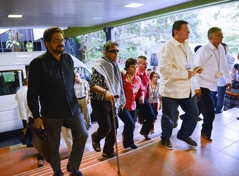 Una delegación de las FARC, la semana pasada en La Habana. (Adalberto ROQUE/AFP)