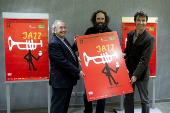 Imagen de la presentación del programa y del cartel del Festival de Jazz de Gasteiz. (Raul BOGAJO/ARGAZKI PRESS)