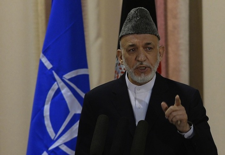 El presidente afgano, Hamid Karzai. (Shah MARAI/AFP PHOTO)