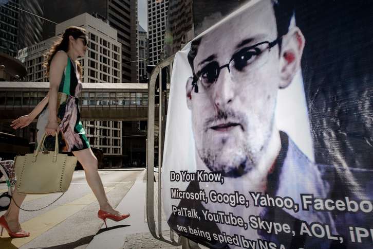 Protesta en apoyo a Snowden en Hong Kong. (AFP)