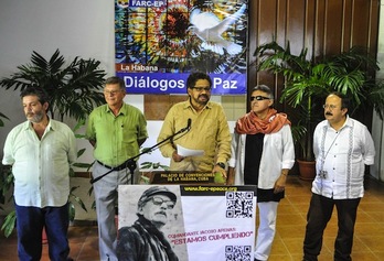 Comparecencia de los delegados de las FARC en La Habana. (AFP PHOTO)
