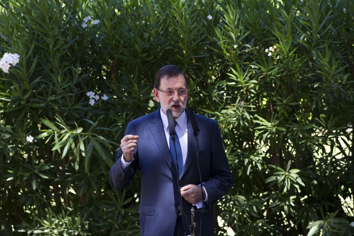 Mariano Rajoy, durante una intervención ante los medios. (AFP)