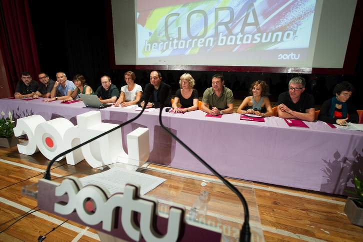 Sortu ha organizado un acto en Berriozar para dar inicio al curso político. (Iñigo URIZ / AFP)