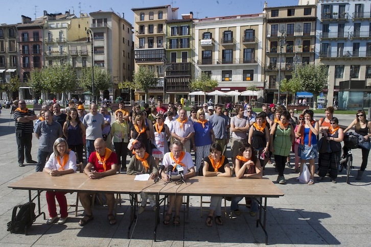 Comparecencia de Herri Harresia en Iruñea para anunciar la marcha desobediente. (Iñigo URIZ/ARGAZKI PRESS)