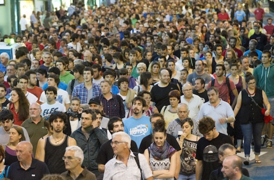 Atxiloketak salatzeko mobilizazioa, Donostian. (Gorka RUBIO/ARGAZKI PRESS)