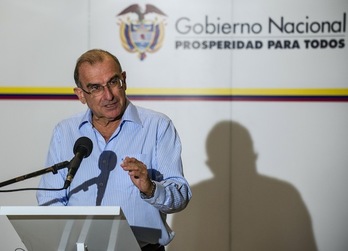 El jefe negociador del Gobierno de Colombia, Humberto de la Calle. (Yamil LAGE/AFP PHOTO)