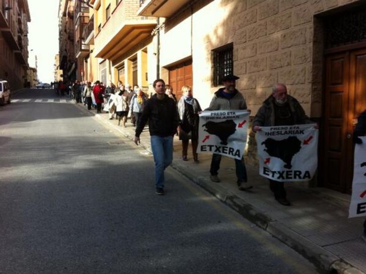 Marcha en solidaridad con Ventura Tomé en Tafalla. (vía twitter @adolfoaraiz)