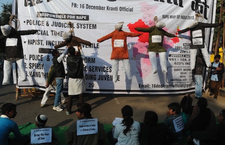 Protesta contra las violaciones en Nueva Delhi. (Sajjad HUSSAIN/AFP) 