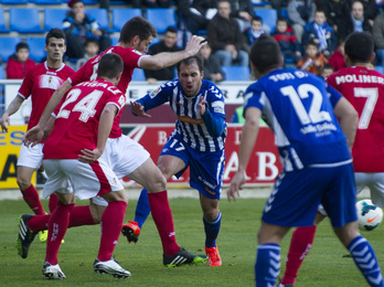 El Alavés no ha podido superar al Murcia. (Juanan RUIZ / ARGAZKI PRESS)