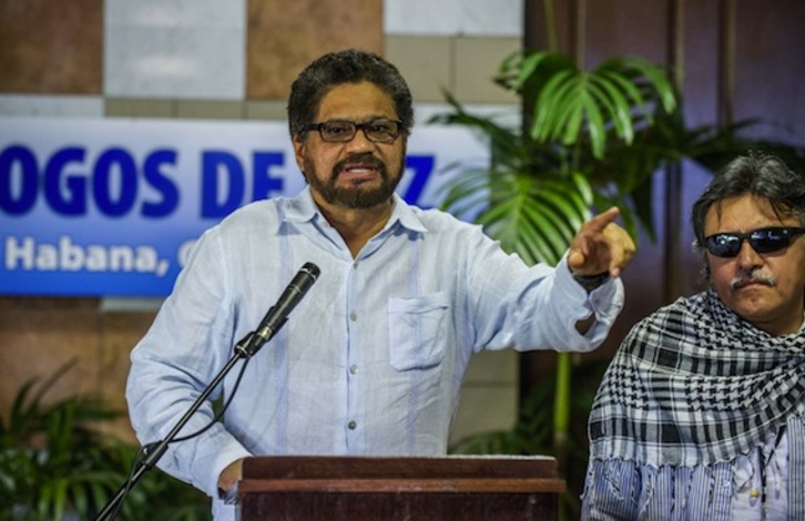 Iván Márquez, integrante de la delegación de las FARC en La Habana. (Yamil LAGE/AFP PHOTO)