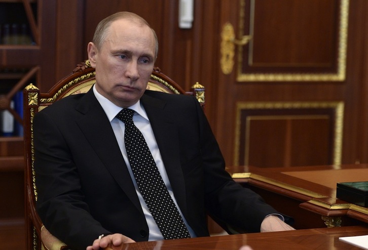 Vladimir Putin, este miércoles en el Kremlin. (Alexei NIKOLSKY/AFP)