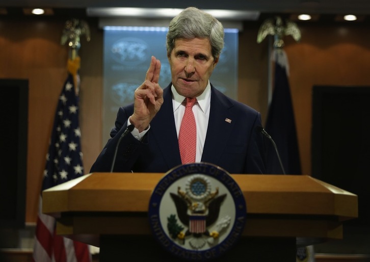 John Kerry durante su alocución en Washington. (Alex WONG / AFP)