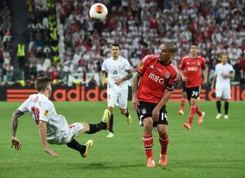 Final de la Europa League disputada en Turín entre Sevilla y Benfica, con victoria para el conjunto andaluz. (Giusseppe CACACE/AFP)