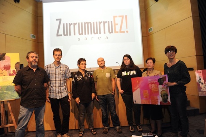 Presentación de la iniciativa ‘Zurrumurruez!’. (Jon URBE/ARGAZKI PRESS)