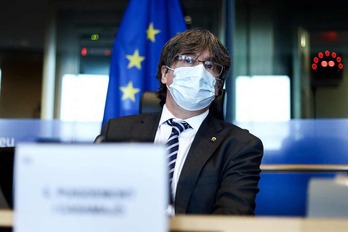 Carles Puigdemont, el pasado 19 de abril en el Parlamento Europeo.